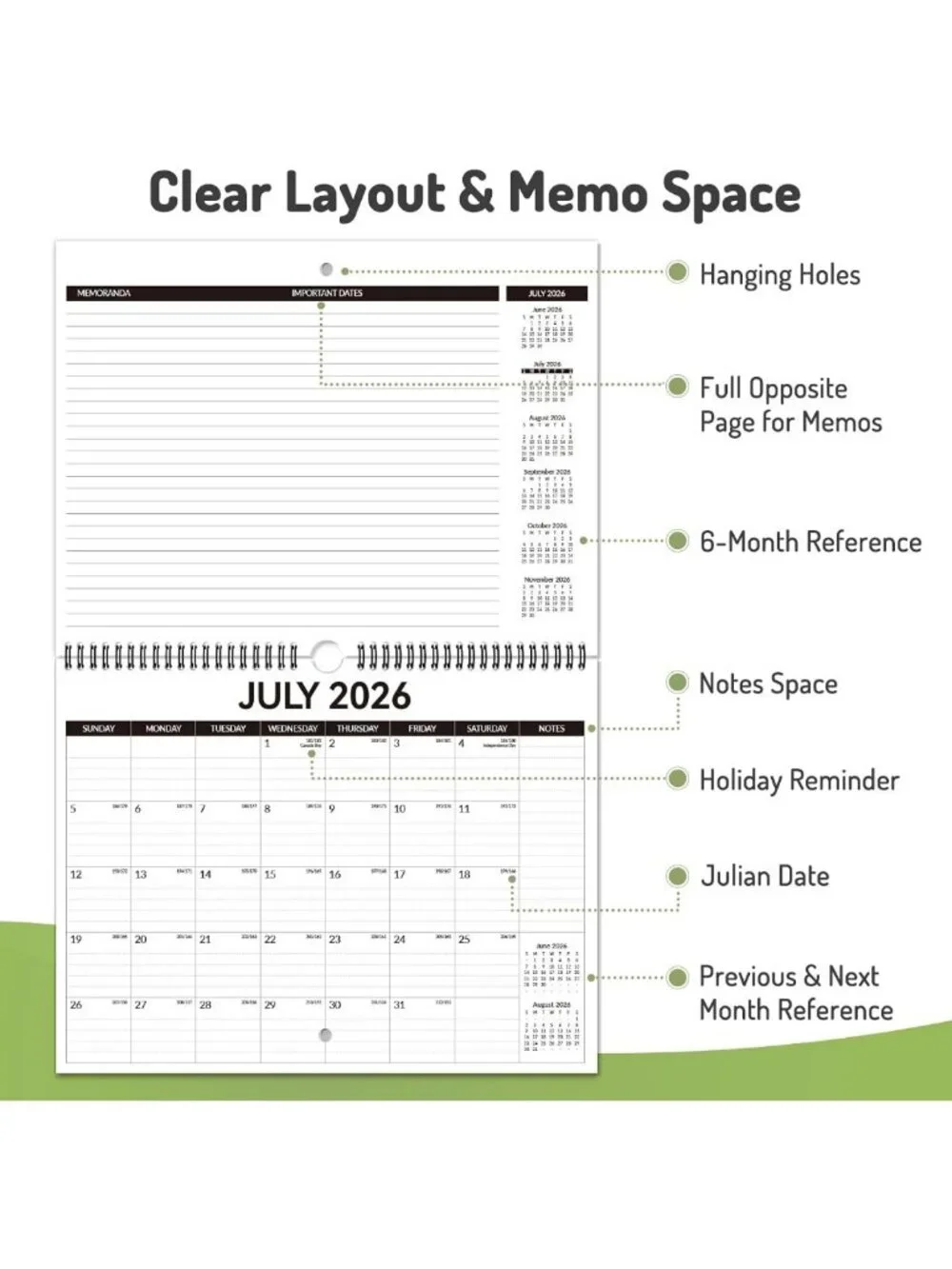 2026-2027 Wall Calendar, 21-Month Planner, Large 14.7” x 11.5” Size